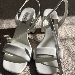 Steve Madden White Leather Heels